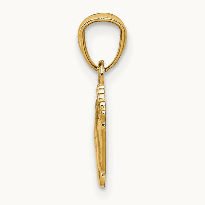 Small Feet Pendant, 14K