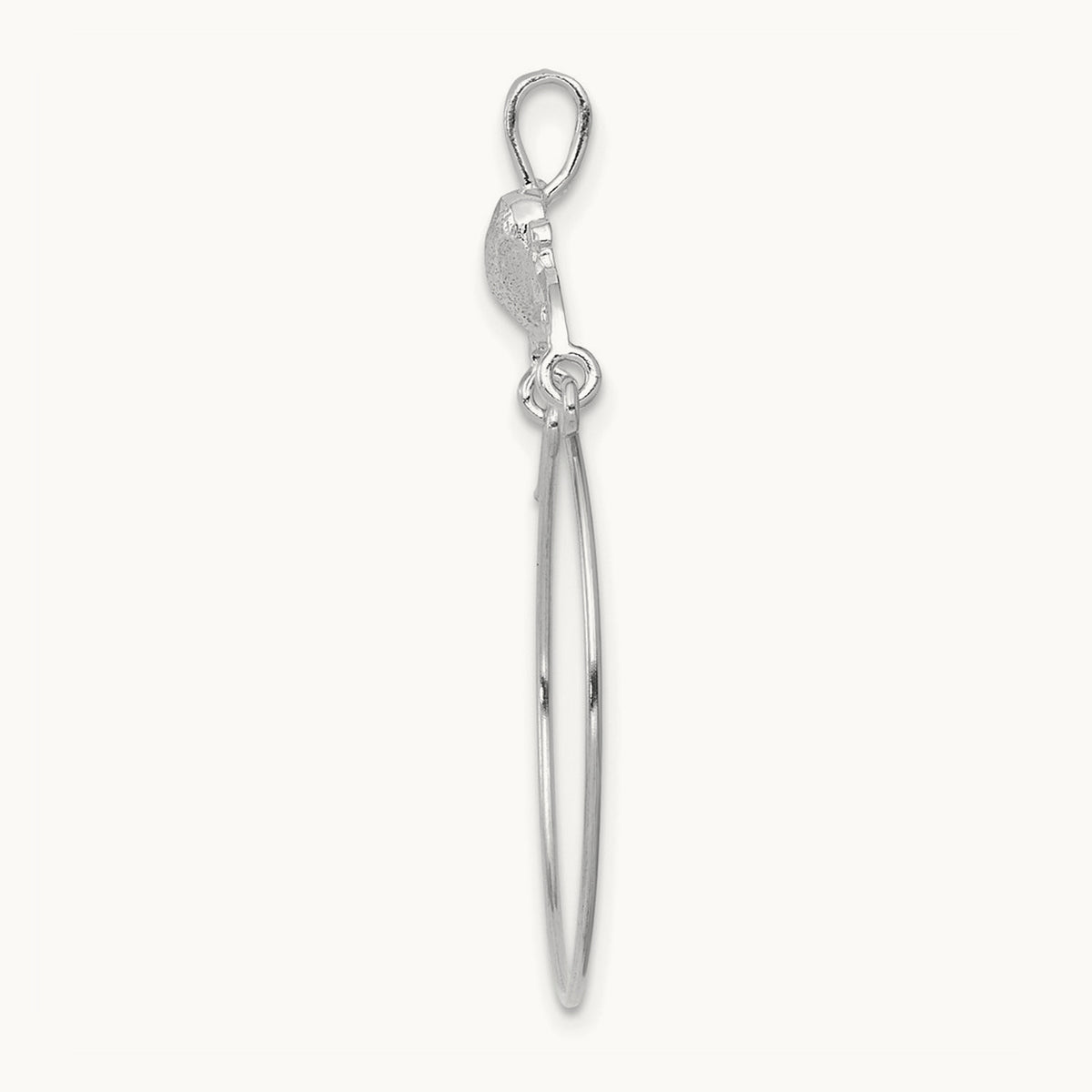 Polished Heart Charm Holder — 14K White Gold