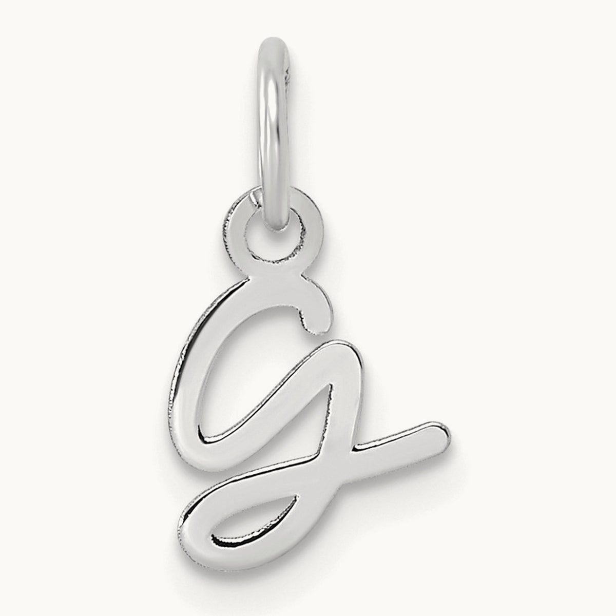 Uppercase Initial Charm — 14K White Gold, G