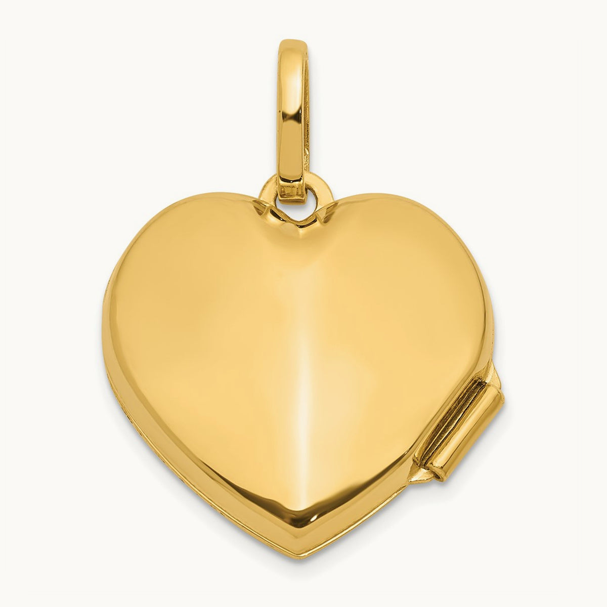 Polished and Textured Diamond Heart Locket with White Rhodium — 14K Two-Tone Gold, 18mm