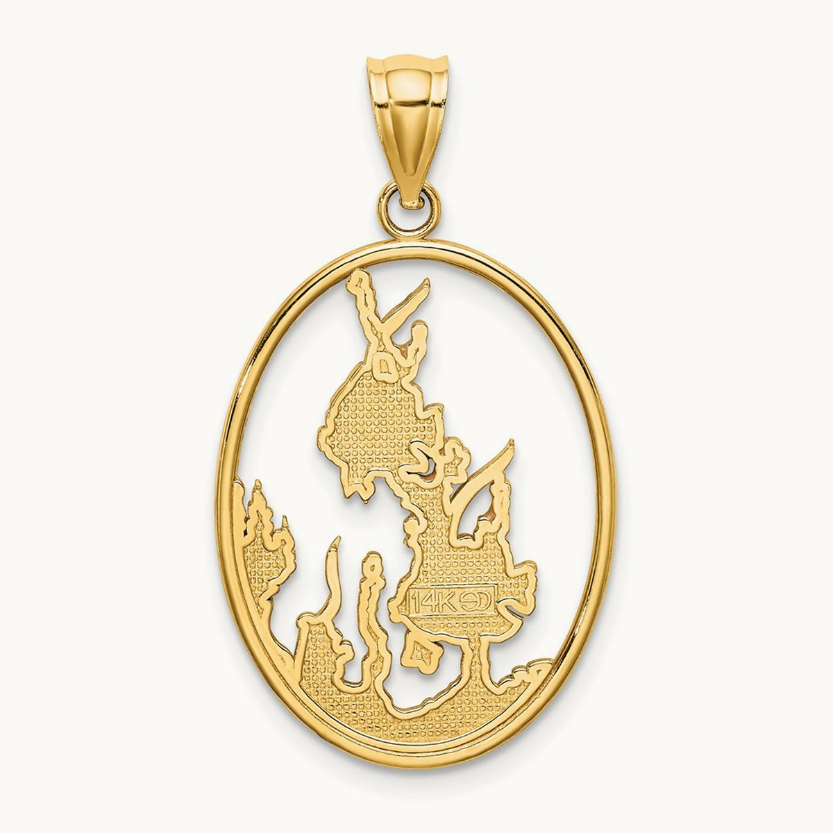 Enamel Angelfish In Underwater Scene Charm, 14K