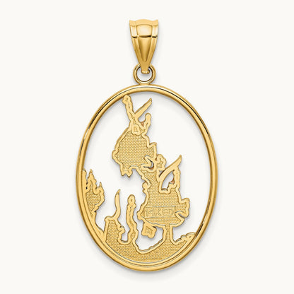 Enamel Angelfish In Underwater Scene Charm, 14K