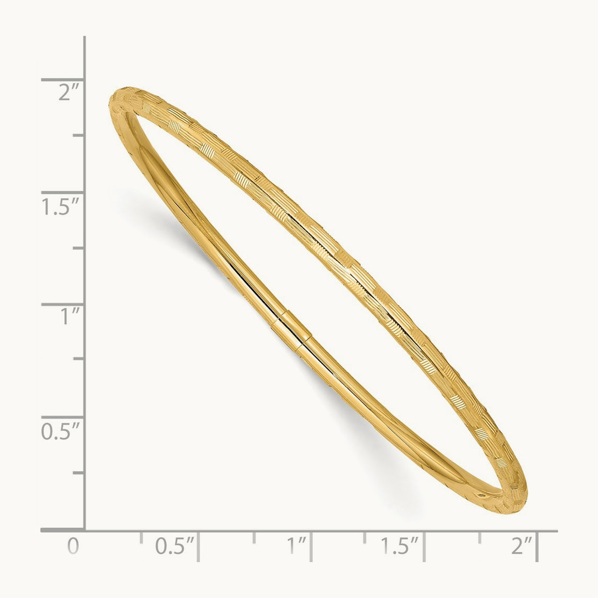 Diamond-cut Slip-on Bangle, 14K Yellow Gold