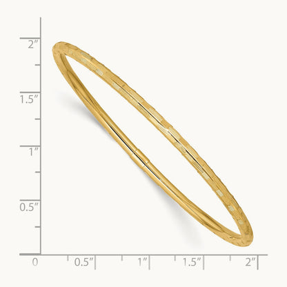 Diamond-cut Slip-on Bangle, 14K Yellow Gold