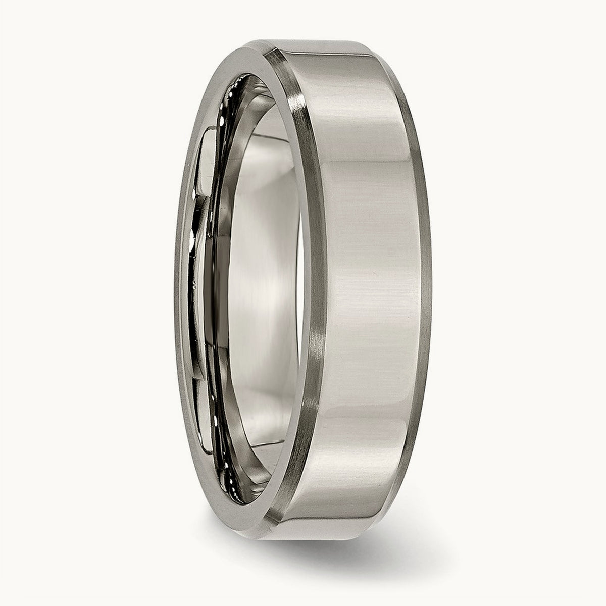 Polished with Brushed and Beveled Edge Band — 6mm, 6