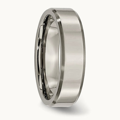 Polished with Brushed and Beveled Edge Band — 6mm, 6