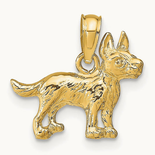 Terrier Dog Pendant, 14K