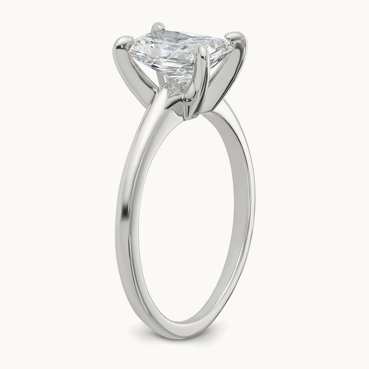 Round Solitaire Engagement Ring, 0.25-5.00 ct tw Lab-Grown Diamond — 1 1/4 ct, 14K White Gold