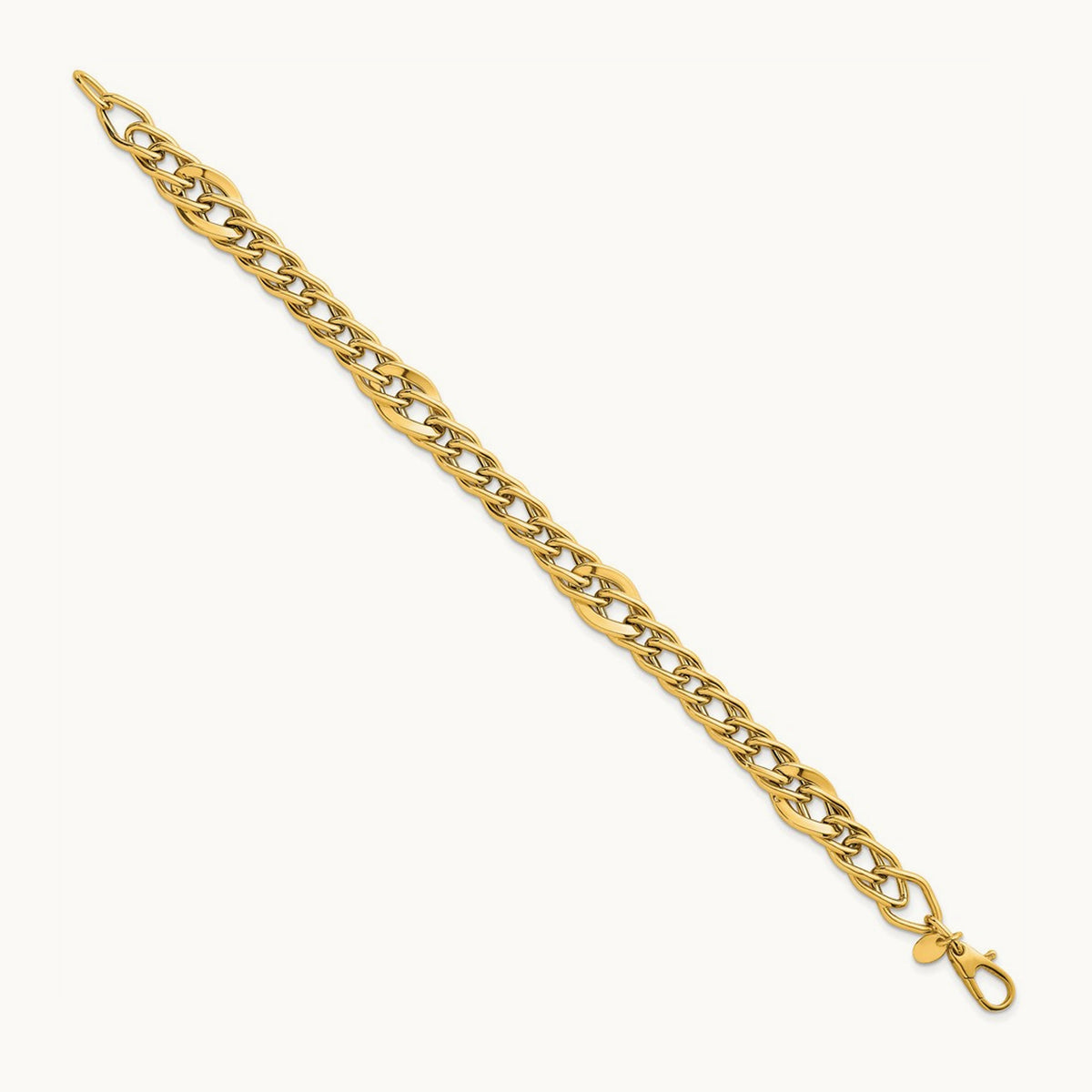 Polished 8in Multi Link Bracelet, 14K