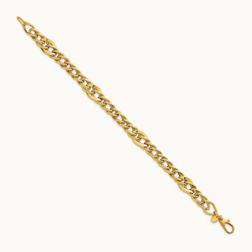 Polished 8in Multi Link Bracelet, 14K