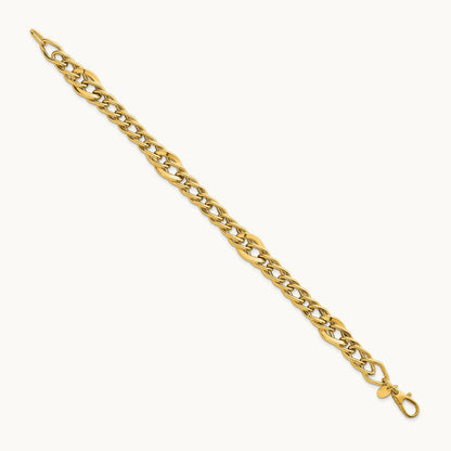 Polished 8in Multi Link Bracelet, 14K