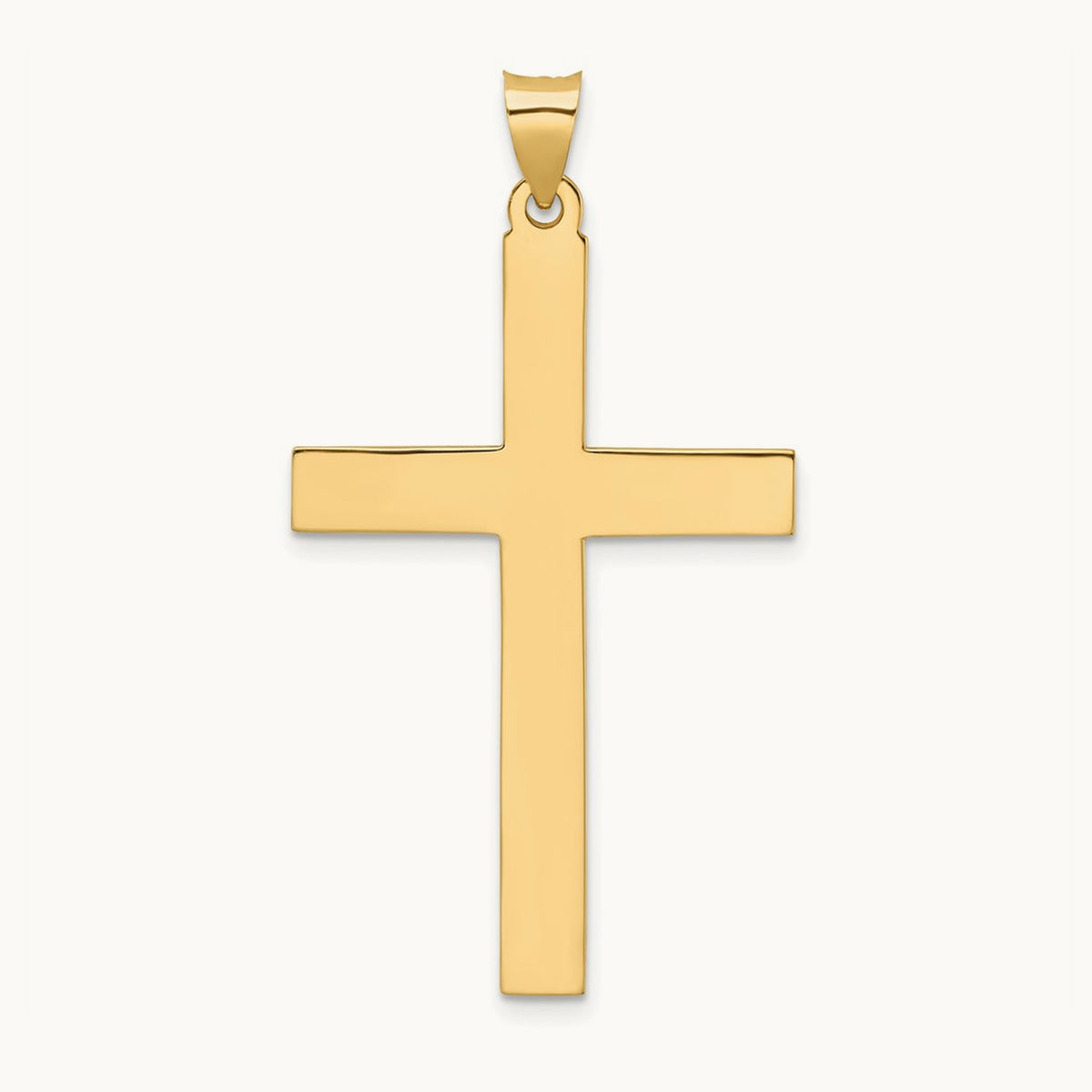 Polished Solid Cross Pendant — 47mm