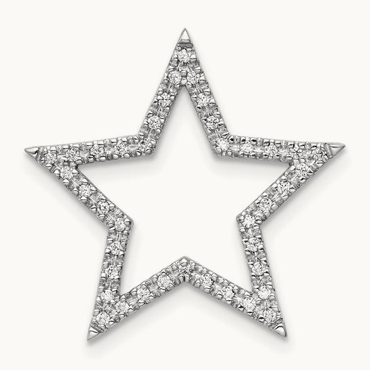 Large Diamond Star Chain Slide, 14K White Gold