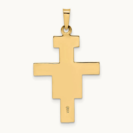 Solid Crucifix Pendant, 14K Two-tone