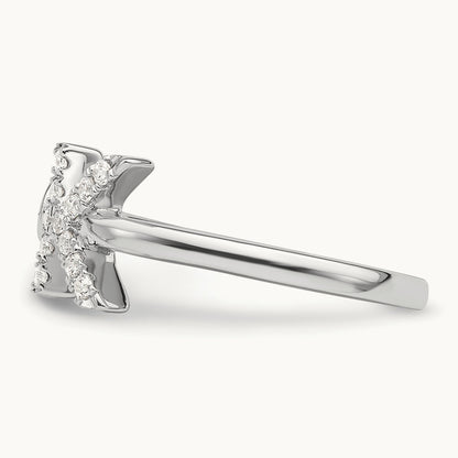 Initial K Adjustable Ring, 0.20 ct tw Lab-Grown Diamond