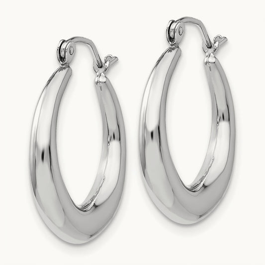 Polished Hoop Earrings, 14K White Gold