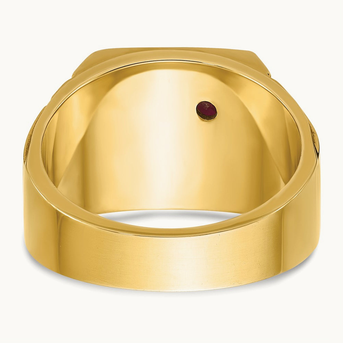 14ktt IBGoodman Men's Lab Cr. Ruby & Dia Blue Lodge Masonic Ring