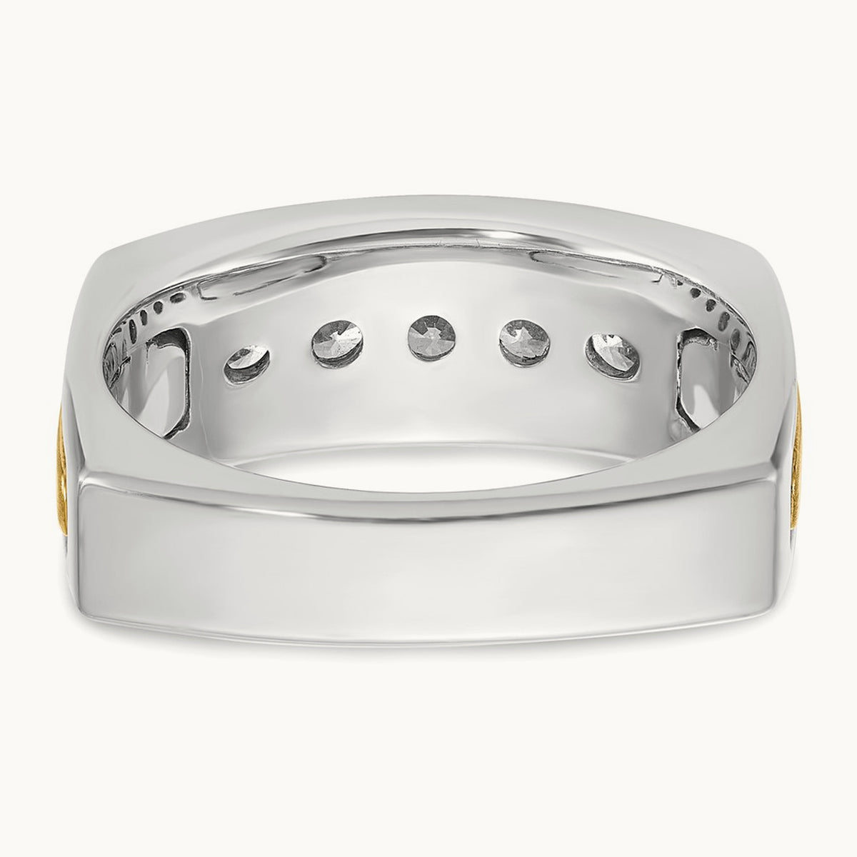 IBGoodman Men's Polished & Satin 5-Stone Diamond Ring, 14K Two-tone