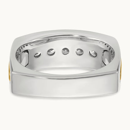 IBGoodman Men's Polished & Satin 5-Stone Diamond Ring, 14K Two-tone