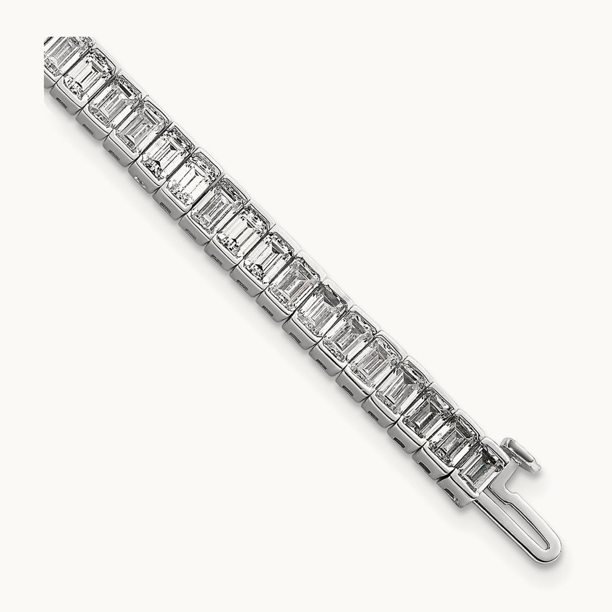 Emerald Bezel Tennis Bracelet — 14K White Gold