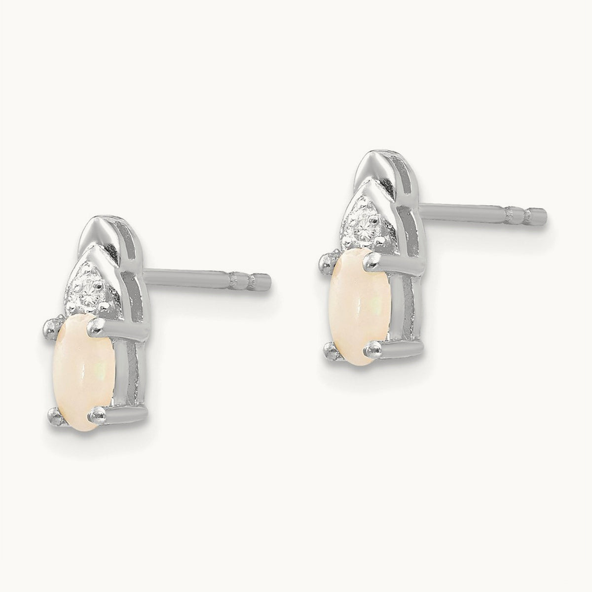 Opal and Diamond Post Earrings — photo set