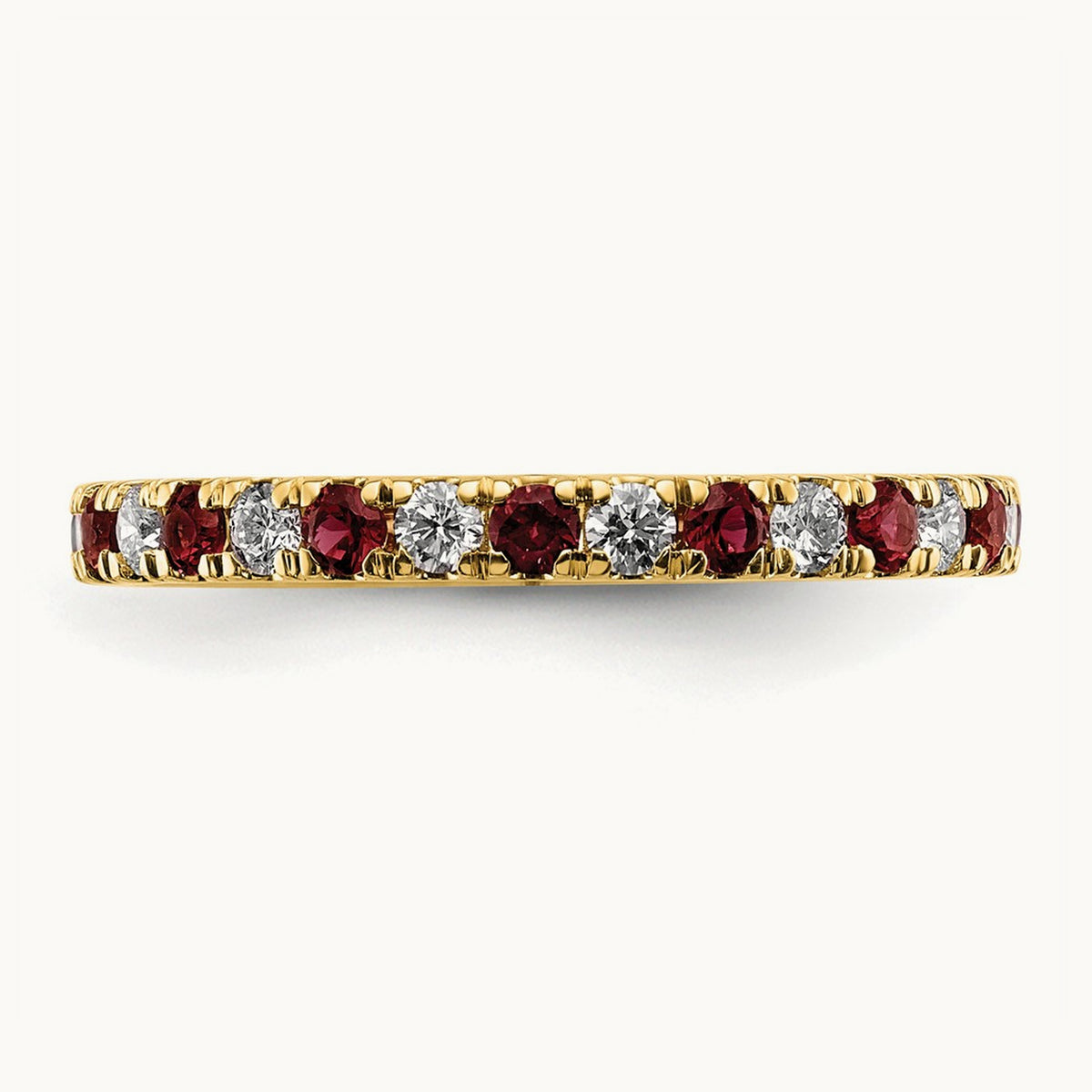 Created Ruby Eternity Band — 14K Yellow Gold, 2.25 mm