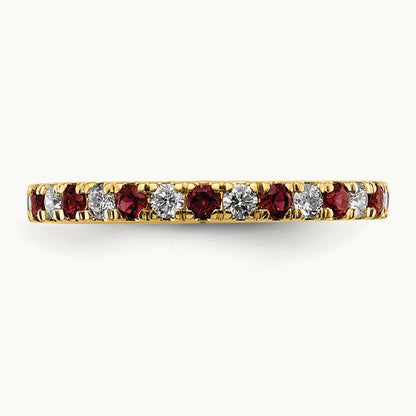Created Ruby Eternity Band — 14K Yellow Gold, 2.25 mm