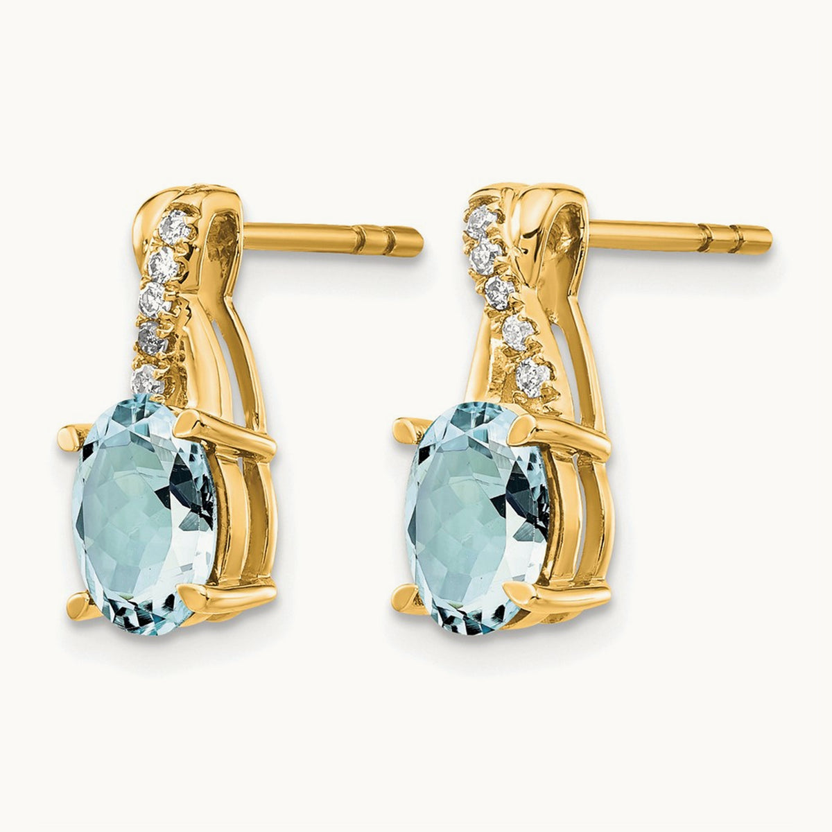 Aquamarine and Diamond Earrings — 13.6mm