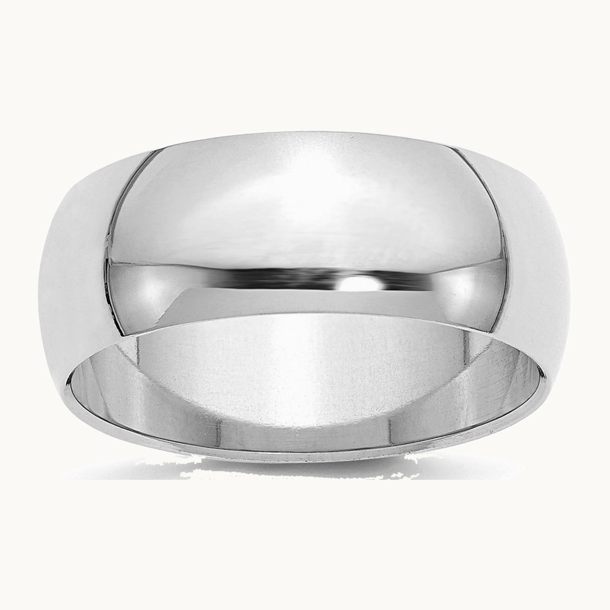 Rhodium-plated Half-Round Band — photo set