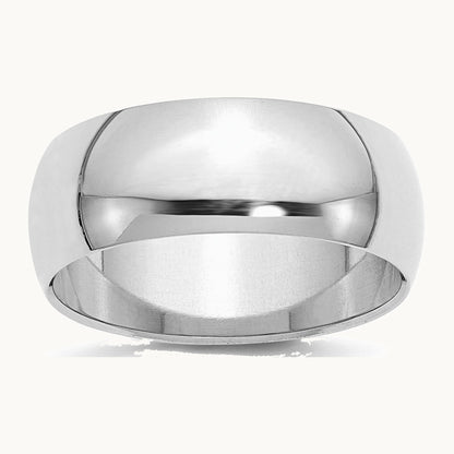 Rhodium-plated Half-Round Band — photo set
