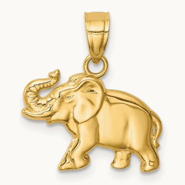 Elephant Pendant, 14K