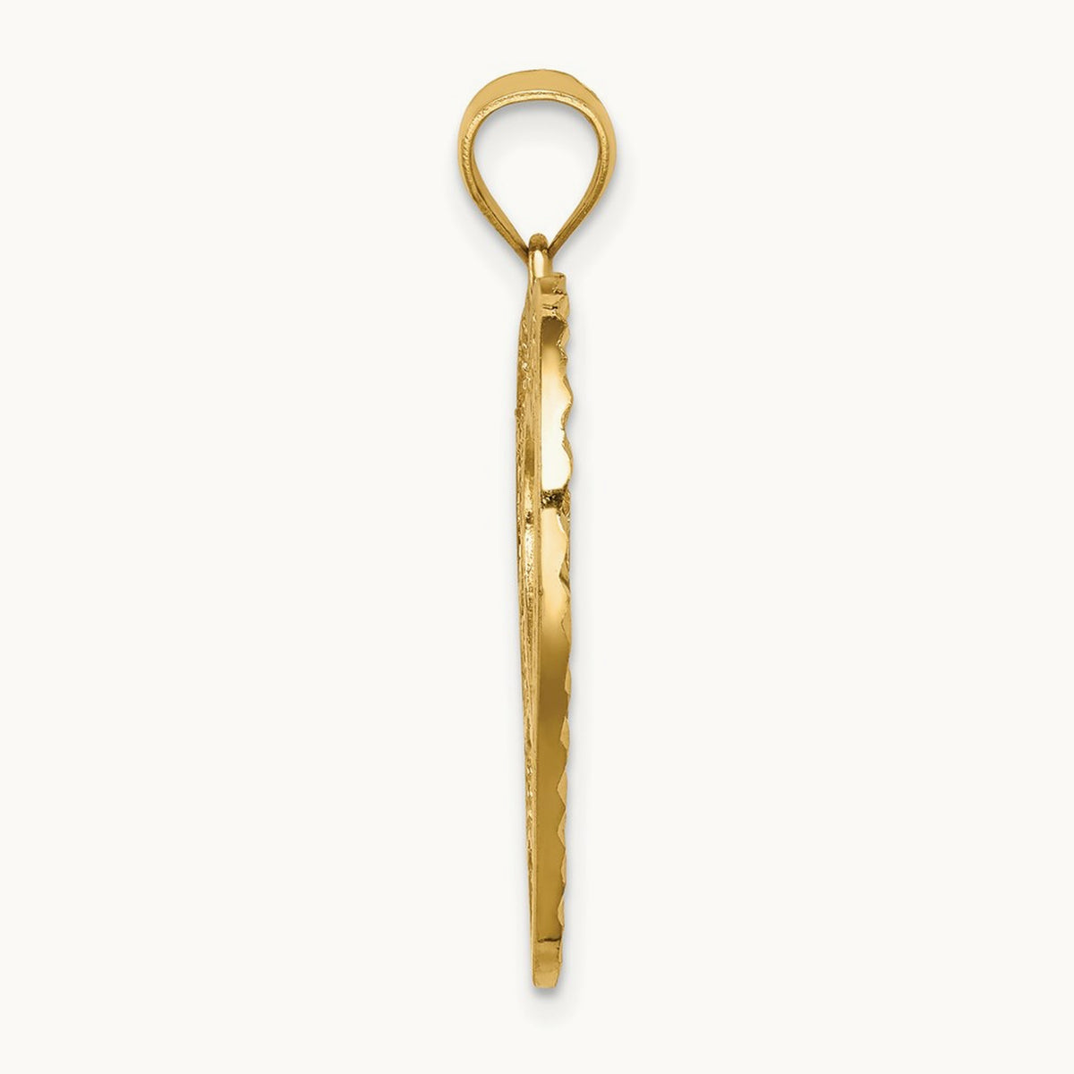 Diamond-cut Heart Pendant — 14K Yellow Gold