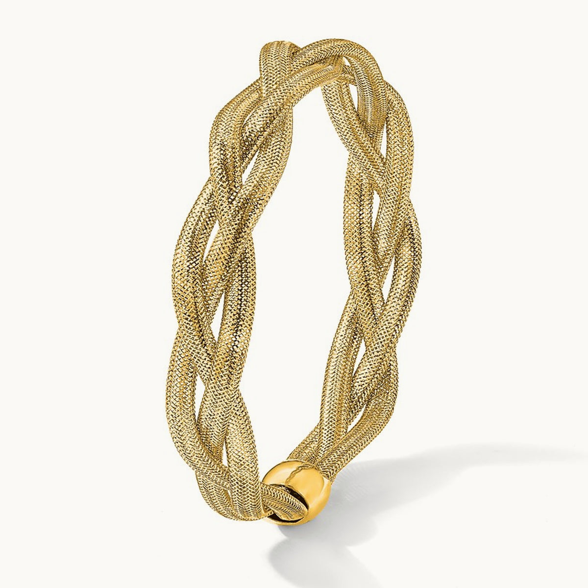 Fancy Stretch Bangle Bracelet, 14K — Leslie's