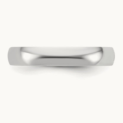CLIQ Hinged Half Round Wedding Band, 4mm, 14K White Gold