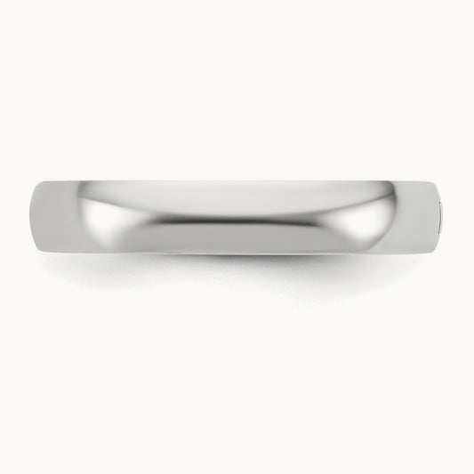 CLIQ Hinged Half Round Wedding Band, 4mm, 14K White Gold