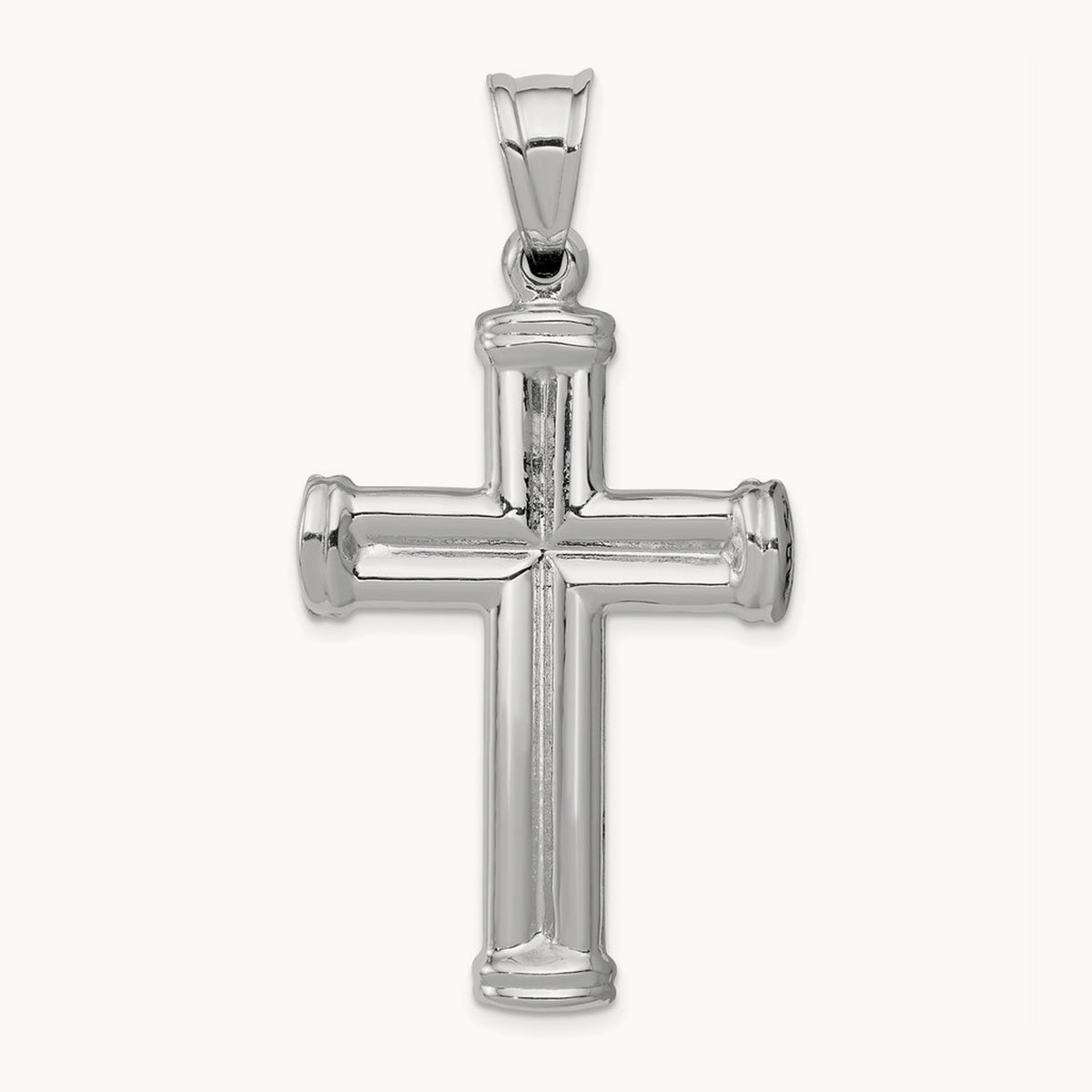 Reversible Crucifix Pendant — 14K White Gold, 49mm