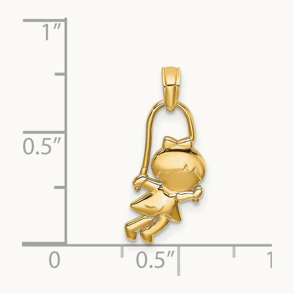 Girl with Jump Rope Charm, 14K