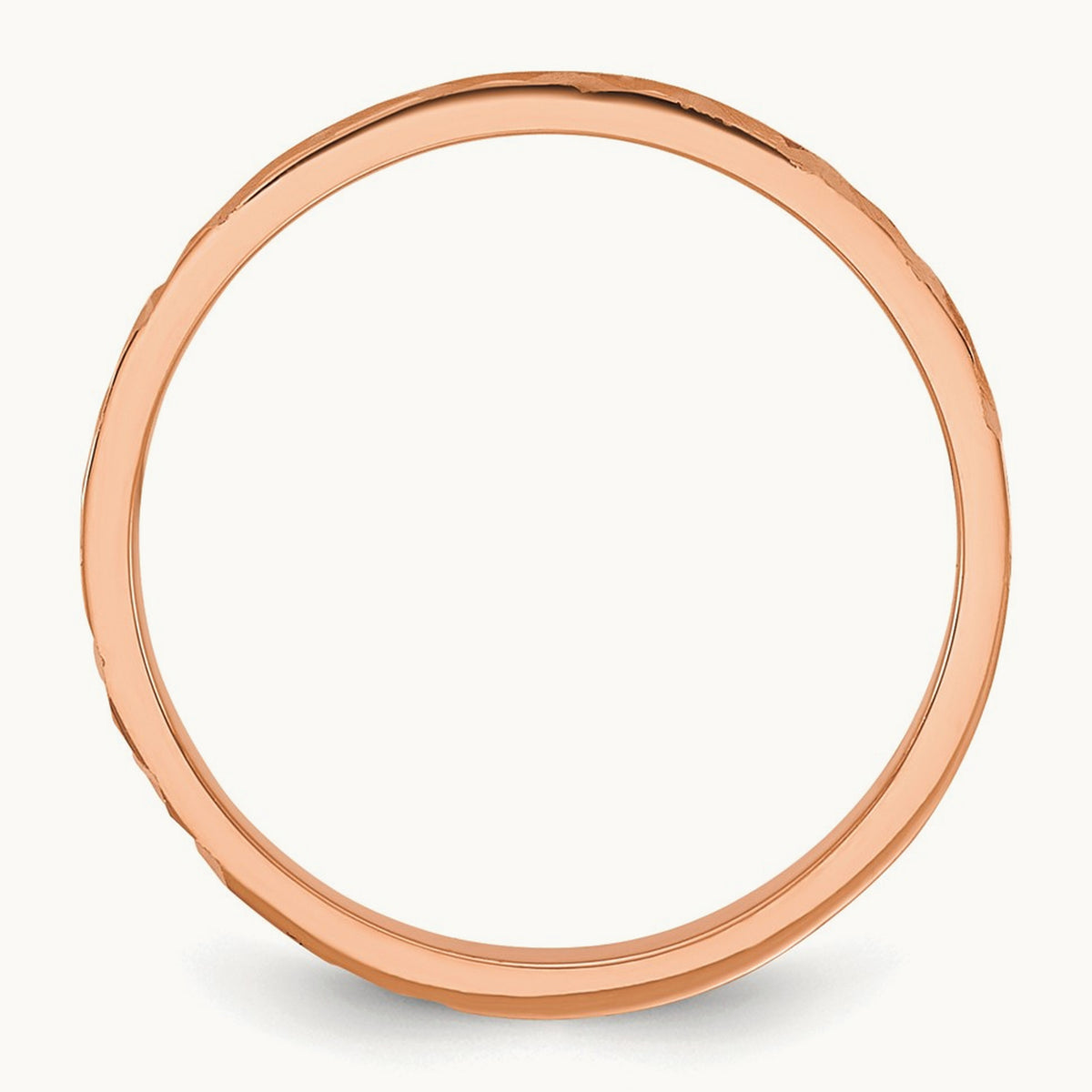 Diamond-cut Design Band Baby / Children's Ring — 14K Rose Gold