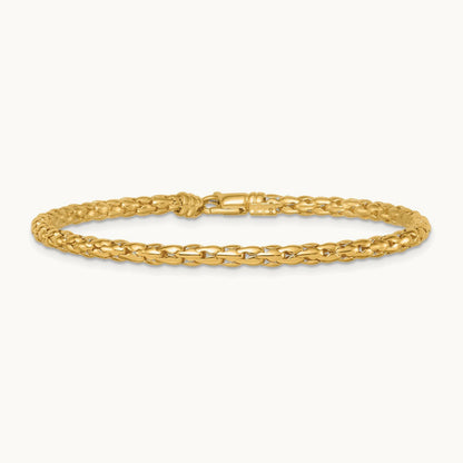 Polished Fancy Bracelet, 3.5mm, 14K