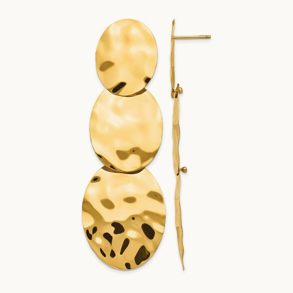Polished Hammered Dangle Earrings — photo set
