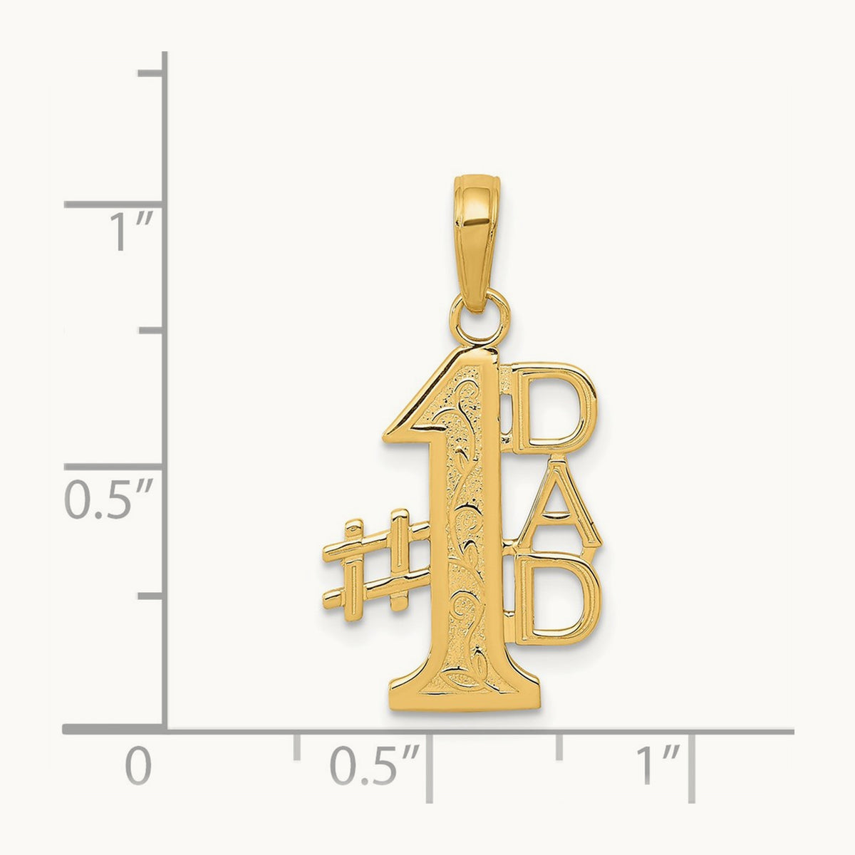 #1 DAD Charm — 14K Yellow Gold, 24.68mm