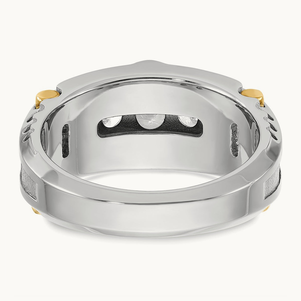 14ktt IBGoodman Men's Polished & Textured 5-Stone Diamond Ring