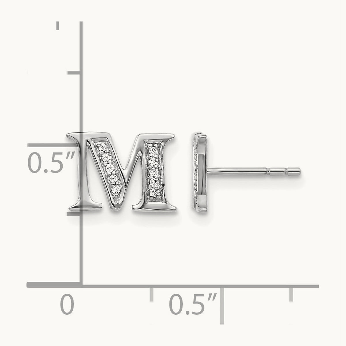 Diamond Earrings — 14K White Gold, 8mm, M
