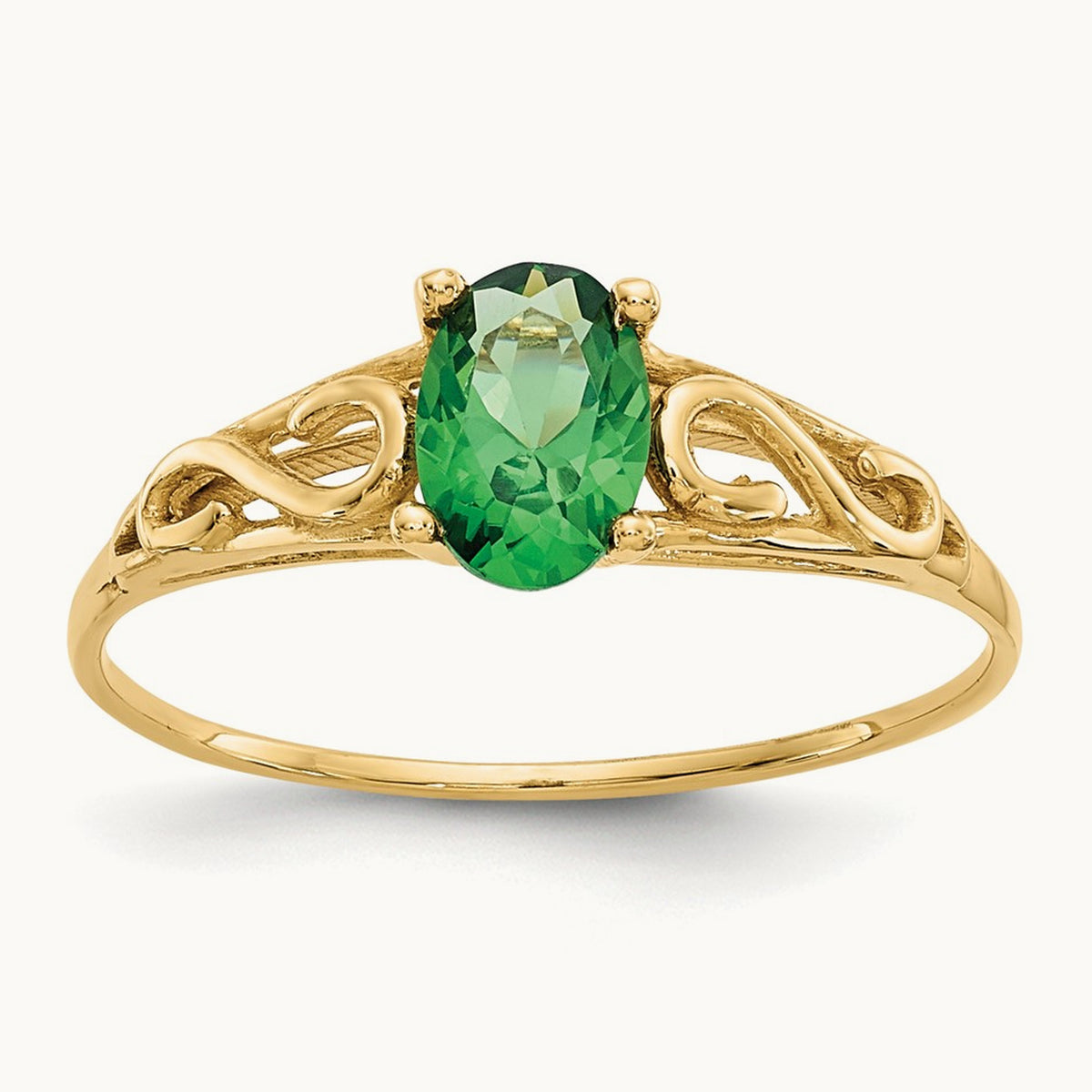 Madi K Synthetic Emerald Ring, 14K