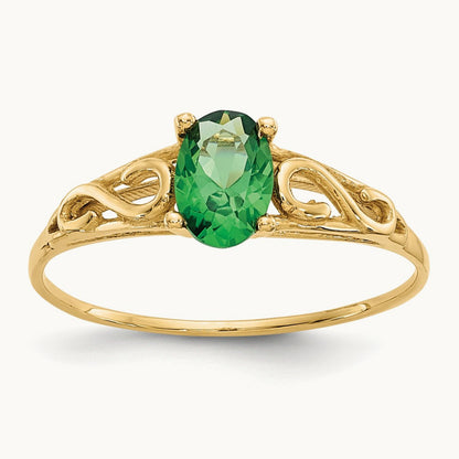 Madi K Synthetic Emerald Ring, 14K