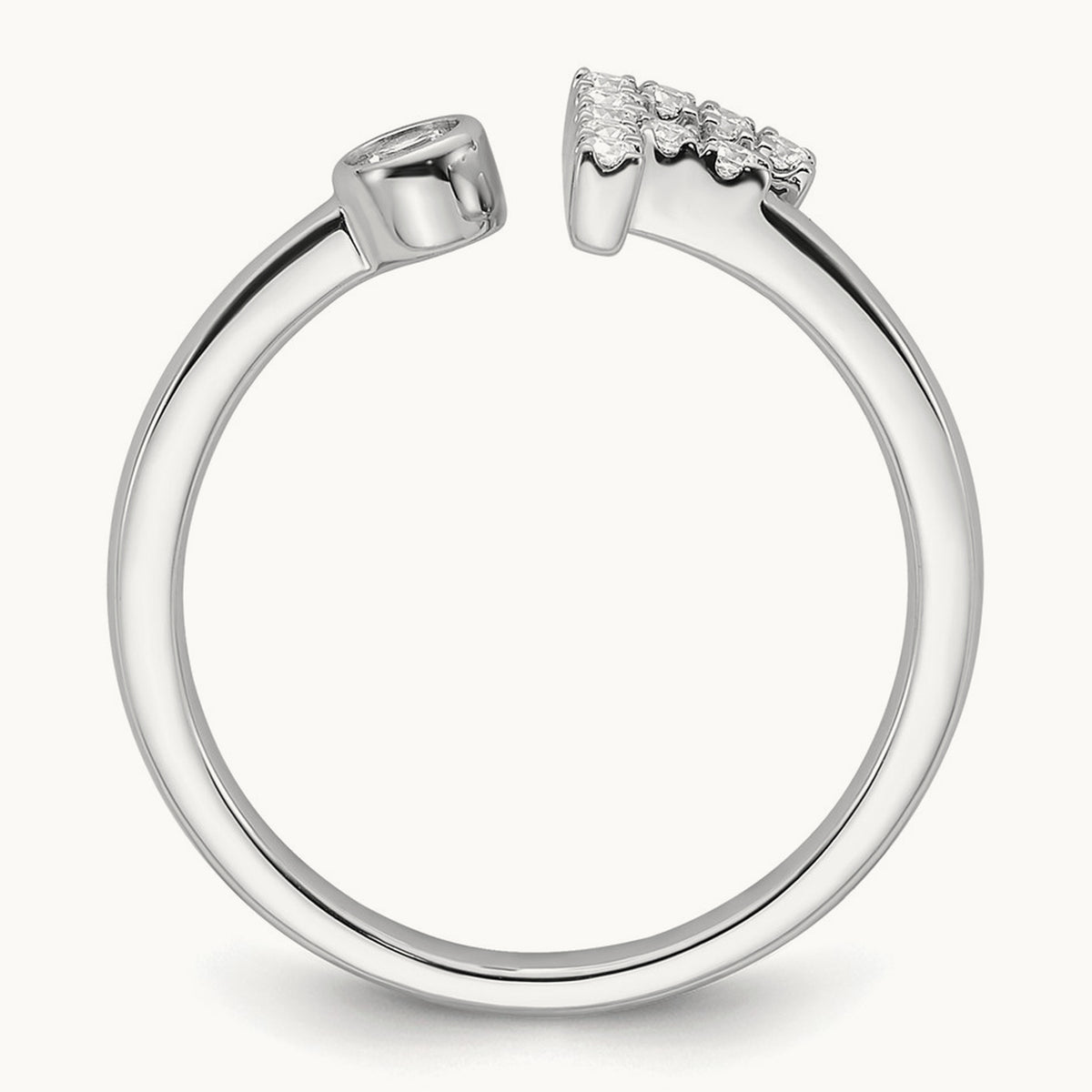 Initial F Adjustable Ring, 0.15 ct tw Lab-Grown Diamond