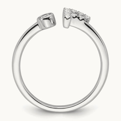 Initial F Adjustable Ring, 0.15 ct tw Lab-Grown Diamond