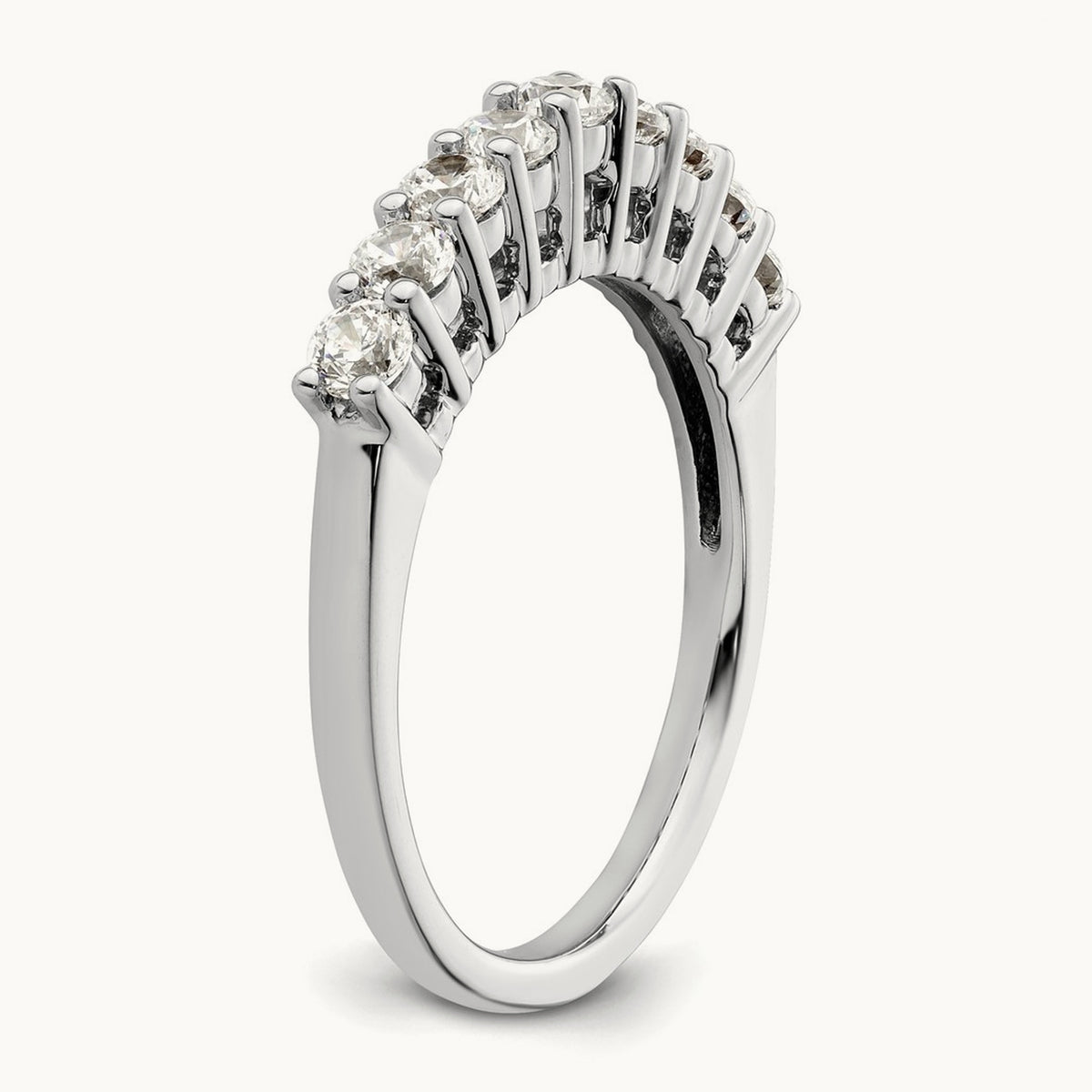 9-Stone Diamond Band, 14K White Gold