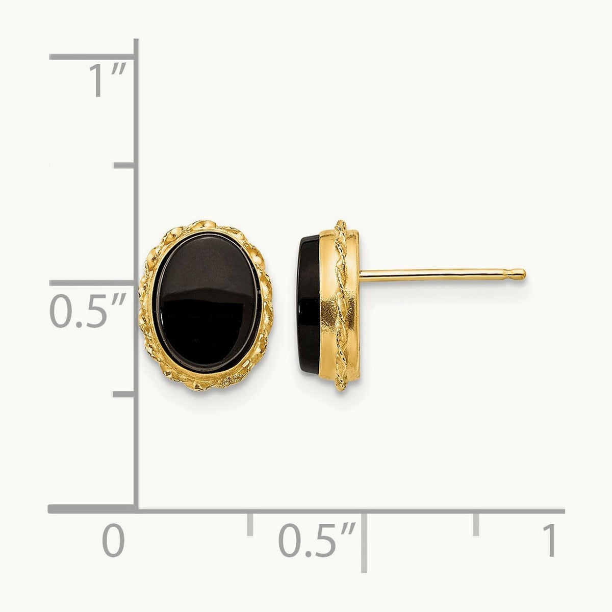 Madi K Bezel Onyx Earrings, 14K