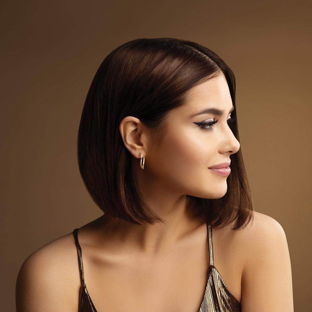 w/ Polished Curve Post Earrings — Leslie's — 14K Two-Tone Gold